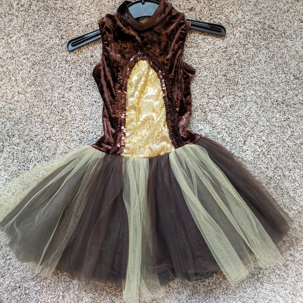 Girls' Monkey Gold and Brown Dance Costume